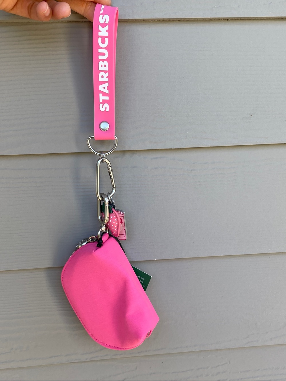 Starbucks Summer Collection 2026 Pouch Writslet Pink Drink&Strawbery  Keychain - Picture 2 of 9